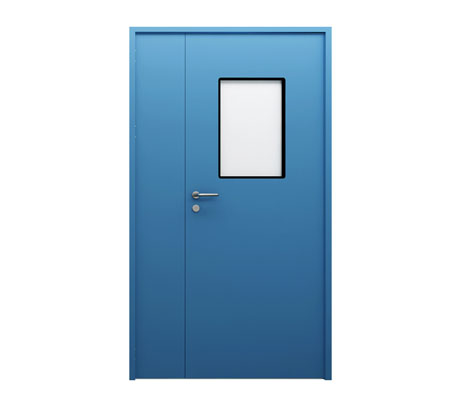 blue stainless steel clean room door