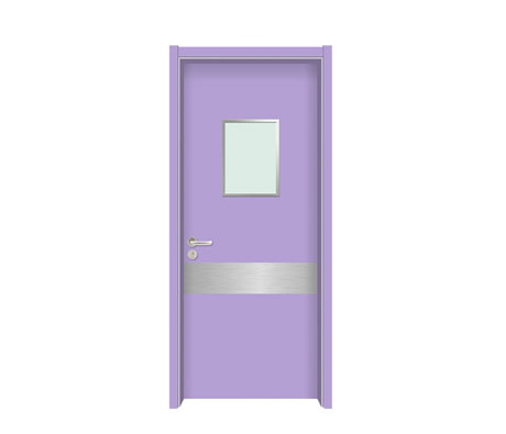 purple medical clean room door